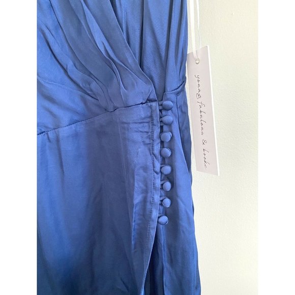 Young Fabulous & Broke Jameson Cocktail Mini Wrap Slip Dress Jewel Tone … - Picture 4 of 6